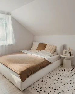 Hot Beliani Set Copripiumino AVONDALE Raso di Cotone Beige