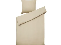 Hot Beliani Set Copripiumino AVONDALE Raso di Cotone Beige