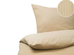Hot Beliani Set Copripiumino AVONDALE Raso di Cotone Beige