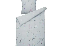 Outlet Beliani Set Copripiumino EVERGREEN Raso di Cotone Azzurro Blu
