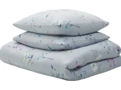 Outlet Beliani Set Copripiumino EVERGREEN Raso di Cotone Azzurro Blu
