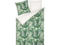 Discount Beliani Set Copripiumino GREENWOOD Raso di Cotone Verde Bianco Verde