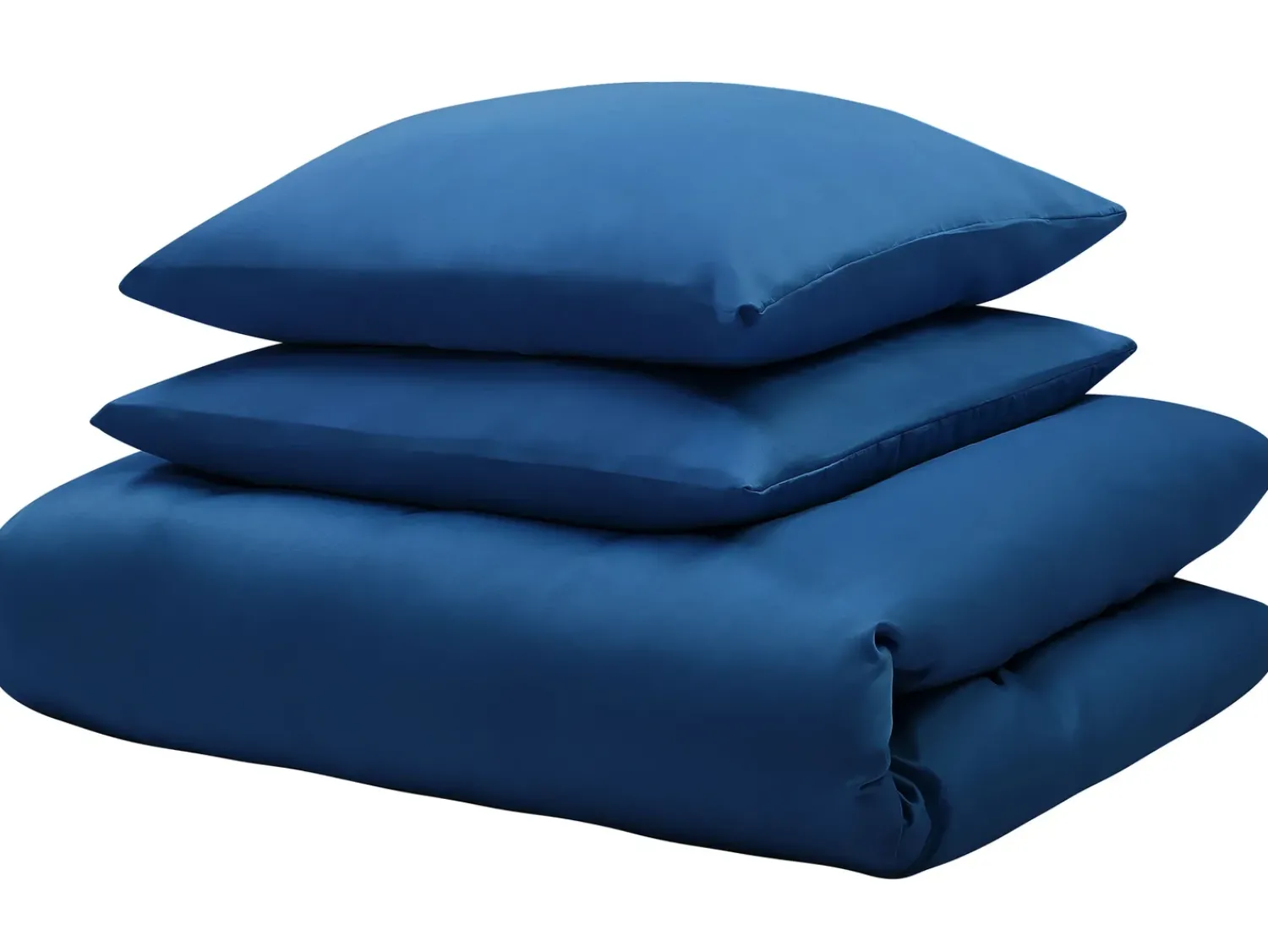 New Beliani Set Copripiumino HARMONRIDGE Raso di Cotone scuro Blu