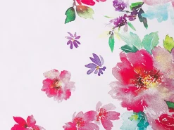 Sale Beliani Set Copripiumino LARYNHILL Raso di Cotone Rosa Bianco Rosa Verde Viola