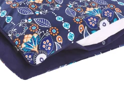Sale Beliani Set Copripiumino MADRONA Raso di Cotone Blu scuro Arancione Bianco Blu