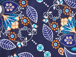Sale Beliani Set Copripiumino MADRONA Raso di Cotone Blu scuro Arancione Bianco Blu