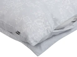 Outlet Beliani Set Copripiumino MORNINGSIDE Raso di Cotone Grigio Bianco Grigio