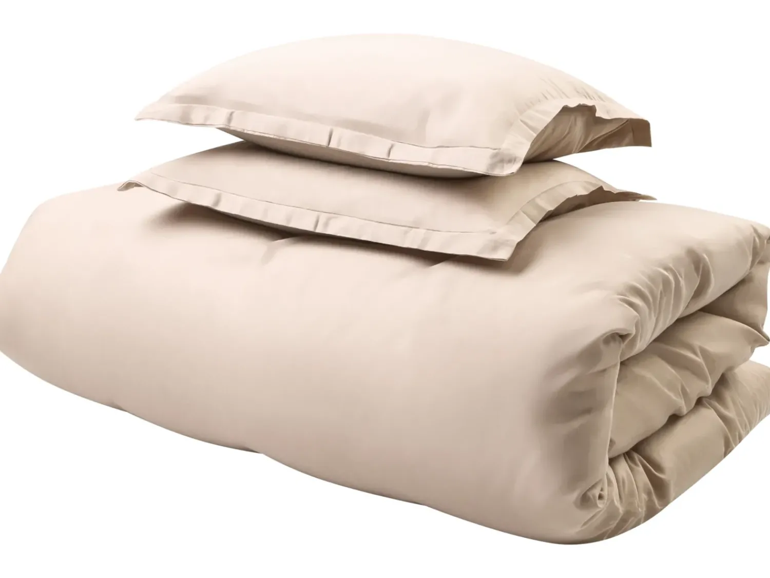 Discount Beliani Set Copripiumino PARKROSE Raso di Cotone Beige