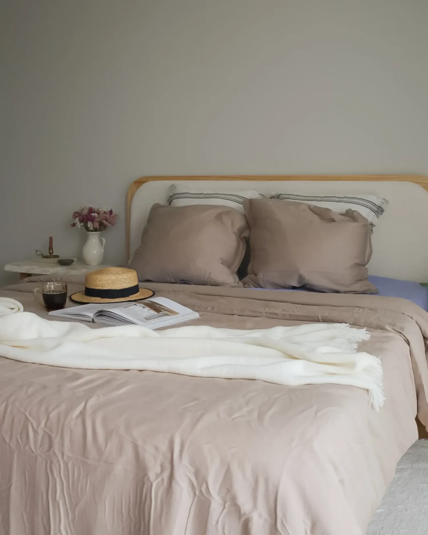 Discount Beliani Set Copripiumino PARKROSE Raso di Cotone Beige
