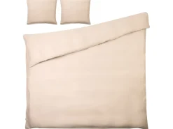 Discount Beliani Set Copripiumino PARKROSE Raso di Cotone Beige