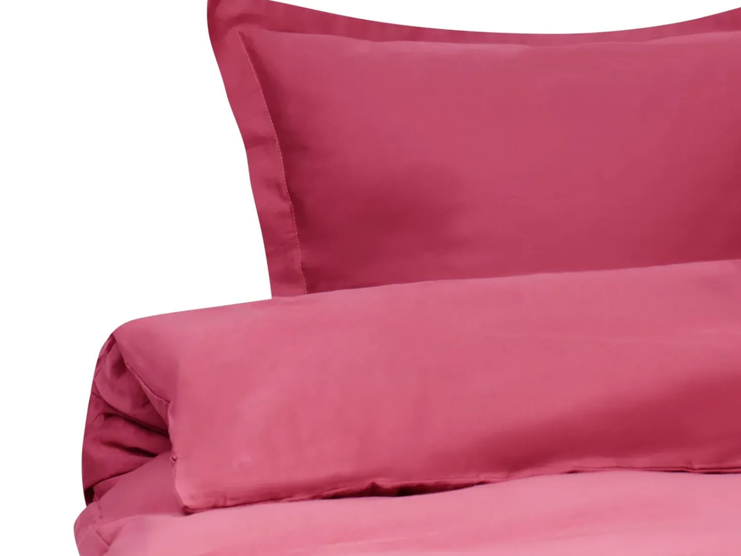 Discount Beliani Set Copripiumino PARKROSE Raso di Cotone Bordeaux Rosso
