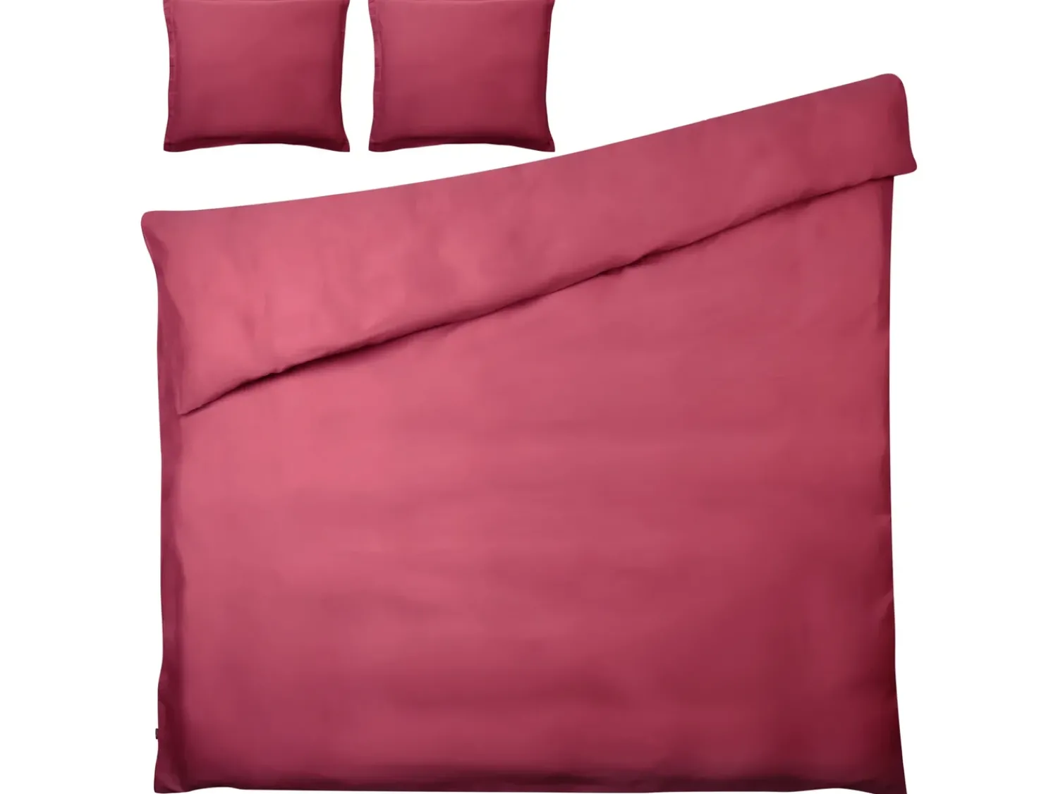Discount Beliani Set Copripiumino PARKROSE Raso di Cotone Bordeaux Rosso
