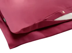 Discount Beliani Set Copripiumino PARKROSE Raso di Cotone Bordeaux Rosso