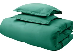 Clearance Beliani Set Copripiumino PARKROSE Raso di Cotone Verde