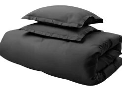 Discount Beliani Set Copripiumino PARKROSE Raso di Cotone Nero