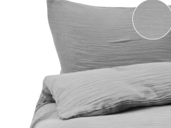 Online Beliani Set Copripiumino SUMNER Mussola di cotone chiaro Grigio