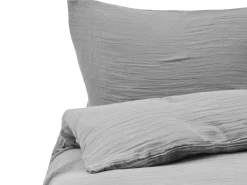 Online Beliani Set Copripiumino SUMNER Mussola di cotone chiaro Grigio