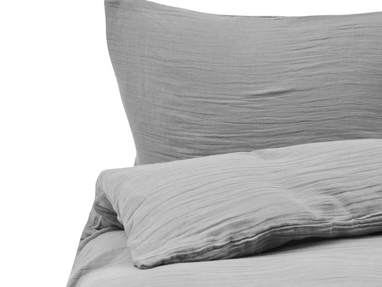 Online Beliani Set Copripiumino SUMNER Mussola di cotone chiaro Grigio
