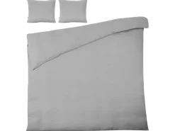 Online Beliani Set Copripiumino SUMNER Mussola di cotone chiaro Grigio