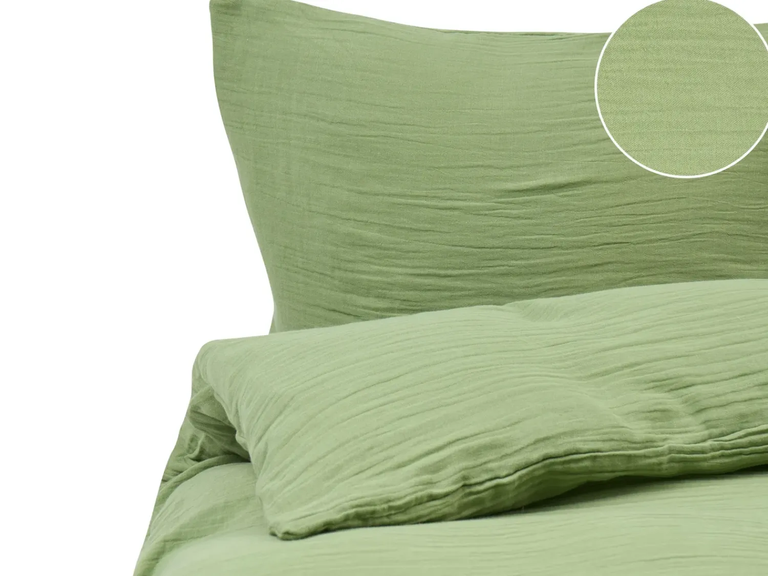 New Beliani Set Copripiumino SUMNER Mussola di cotone Verde