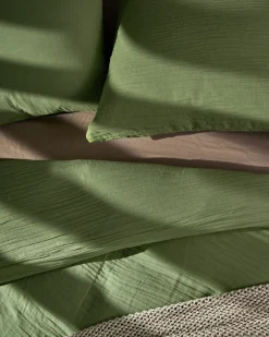 New Beliani Set Copripiumino SUMNER Mussola di cotone Verde