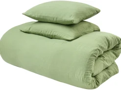 New Beliani Set Copripiumino SUMNER Mussola di cotone Verde