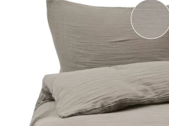 Clearance Beliani Set Copripiumino SUMNER Mussola di cotone Tortora Beige