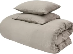 Clearance Beliani Set Copripiumino SUMNER Mussola di cotone Tortora Beige