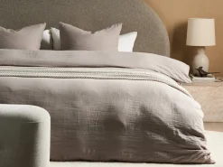 Clearance Beliani Set Copripiumino SUMNER Mussola di cotone Tortora Beige
