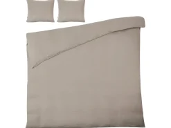 Clearance Beliani Set Copripiumino SUMNER Mussola di cotone Tortora Beige