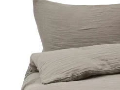 Clearance Beliani Set Copripiumino SUMNER Mussola di cotone Tortora Beige
