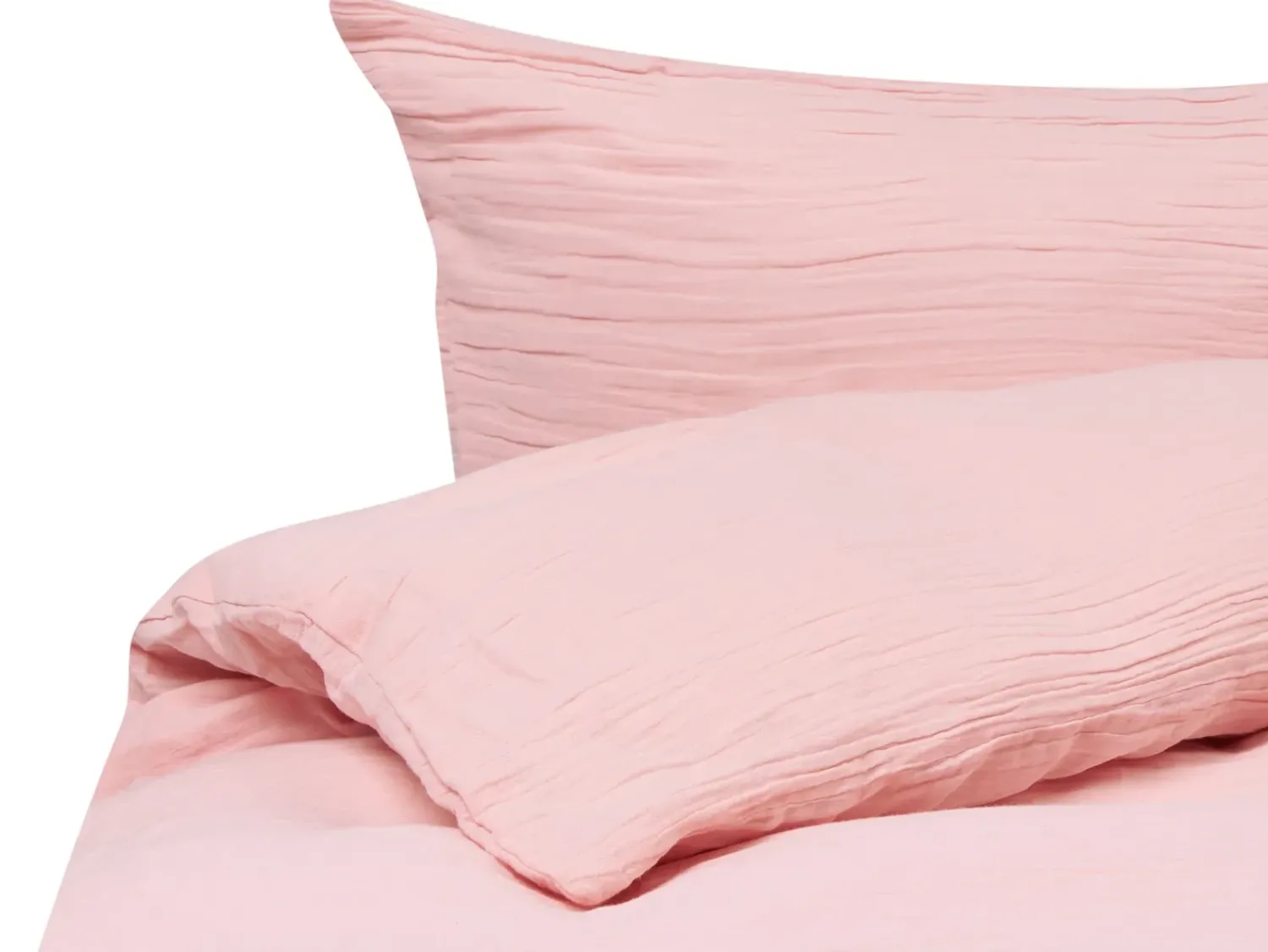 Discount Beliani Set Copripiumino SUMNER Mussola di cotone pastello Rosa