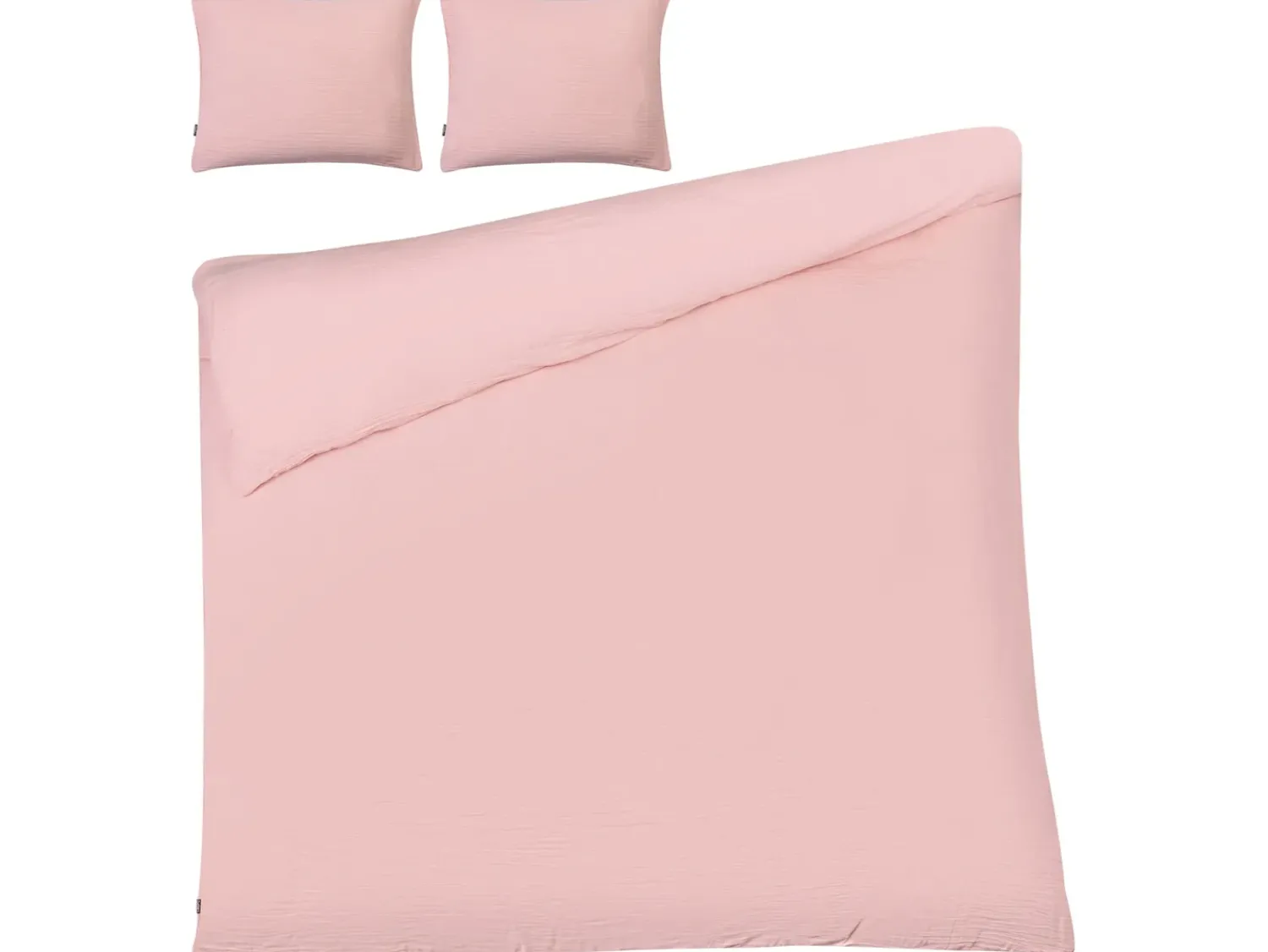 Discount Beliani Set Copripiumino SUMNER Mussola di cotone pastello Rosa