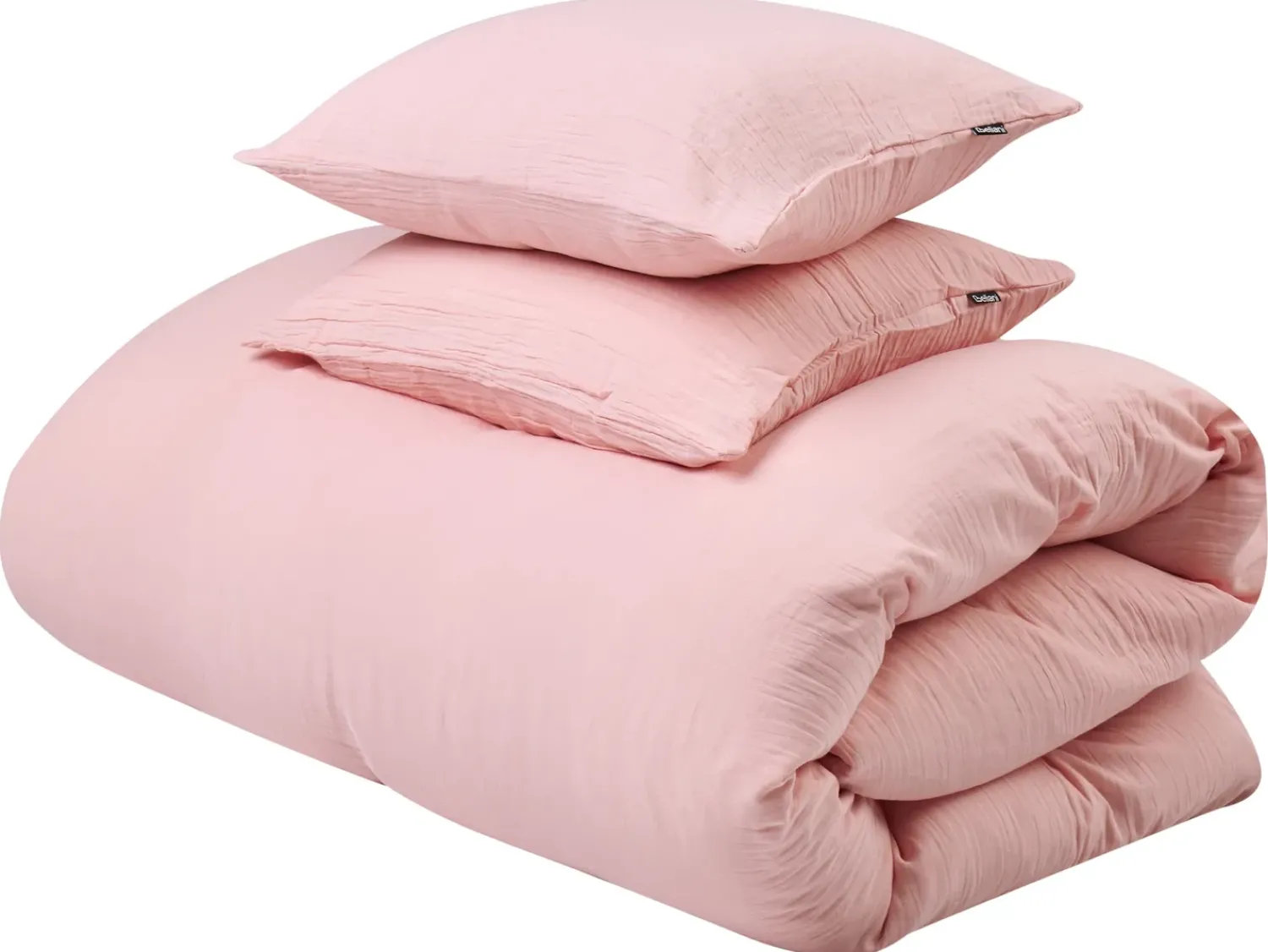 Discount Beliani Set Copripiumino SUMNER Mussola di cotone pastello Rosa