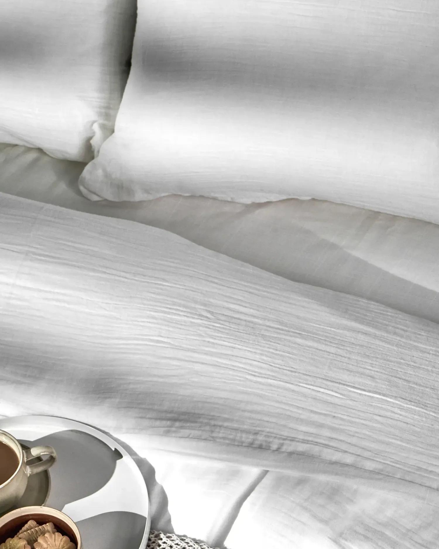 Sale Beliani Set Copripiumino SUMNER Mussola di cotone sporco Bianco