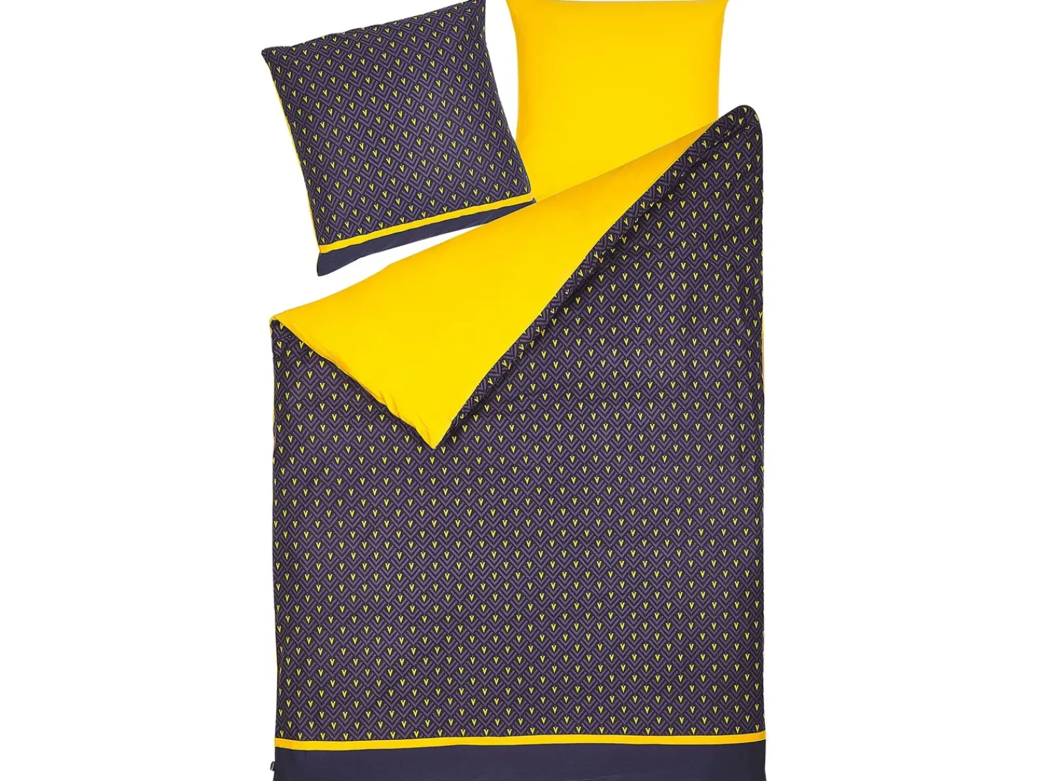 Best Beliani Set Copripiumino WALLINGFORD Raso di Cotone Blu Giallo Blu Viola