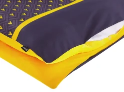 Clearance Beliani Set Copripiumino WALLINGFORD Raso di Cotone Blu Giallo Blu Viola