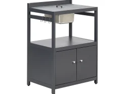 Clearance Beliani Set cucina da esterno con lavello ORTISEI Metallo grafite Grigio