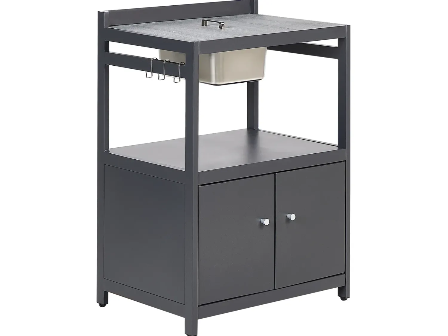 Clearance Beliani Set cucina da esterno con lavello ORTISEI Metallo grafite Grigio