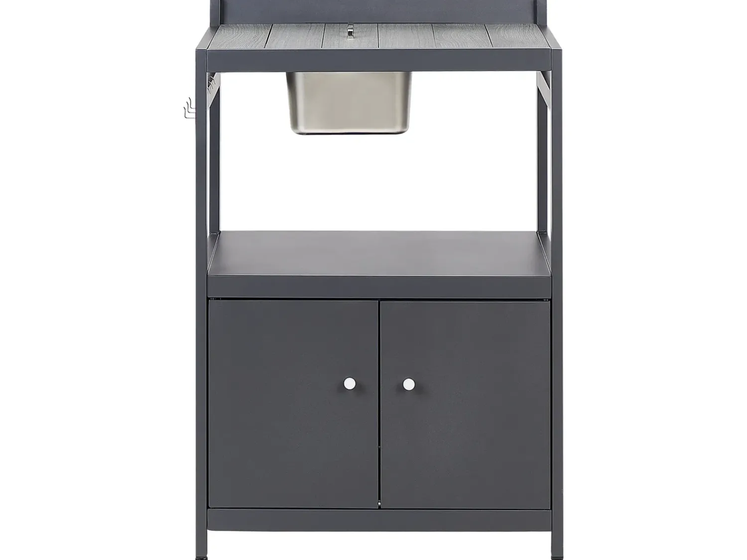 Clearance Beliani Set cucina da esterno con lavello ORTISEI Metallo grafite Grigio