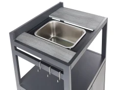 Clearance Beliani Set cucina da esterno con lavello ORTISEI Metallo grafite Grigio