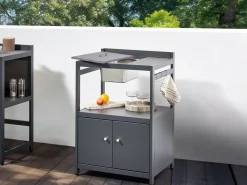 Clearance Beliani Set cucina da esterno con lavello ORTISEI Metallo grafite Grigio