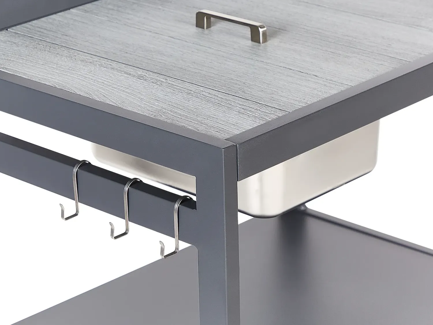 Clearance Beliani Set cucina da esterno con lavello ORTISEI Metallo grafite Grigio
