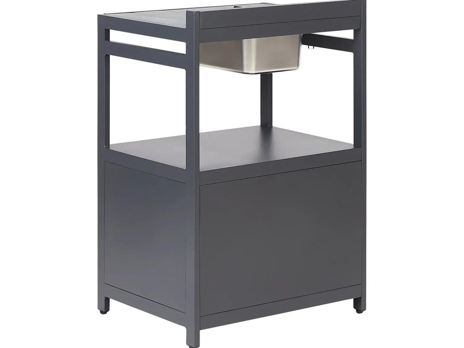 Clearance Beliani Set cucina da esterno con lavello ORTISEI Metallo grafite Grigio