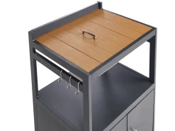 Beliani Set cucina da esterno con lavello ORTISEI Metallo Marrone chiaro Grigio Marrone