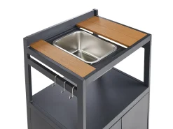 Beliani Set cucina da esterno con lavello ORTISEI Metallo Marrone chiaro Grigio Marrone