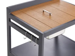 Beliani Set cucina da esterno con lavello ORTISEI Metallo Marrone chiaro Grigio Marrone