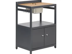 Beliani Set cucina da esterno con lavello ORTISEI Metallo Marrone chiaro Grigio Marrone
