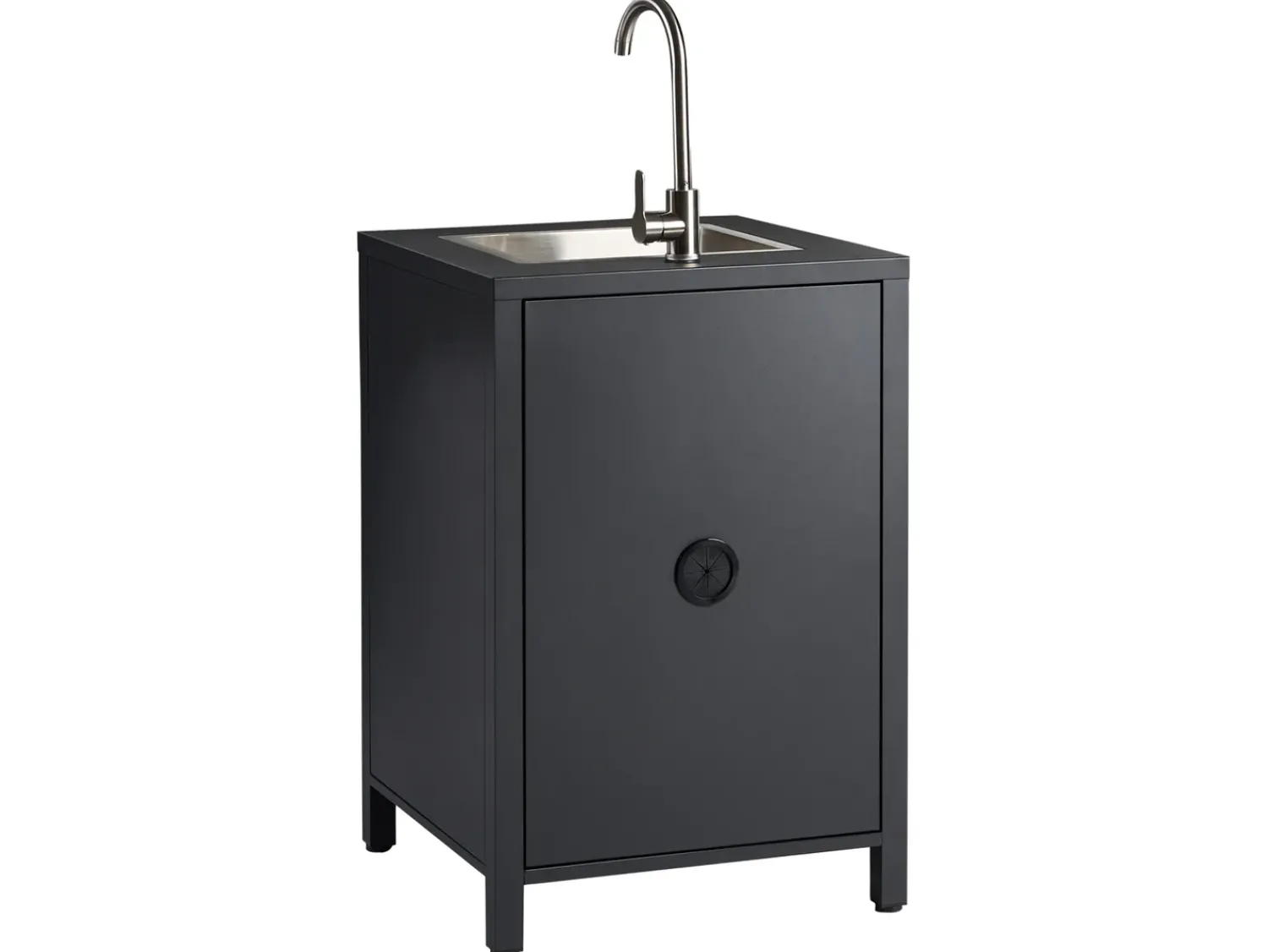Beliani Set cucina da esterno con lavello ROCHA Metallo grafite Grigio