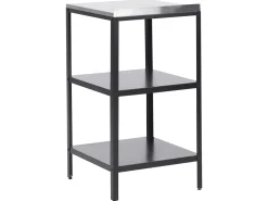 Beliani Set cucina da esterno elementi con lavello VILAMA Metallo Nero Argento Nero